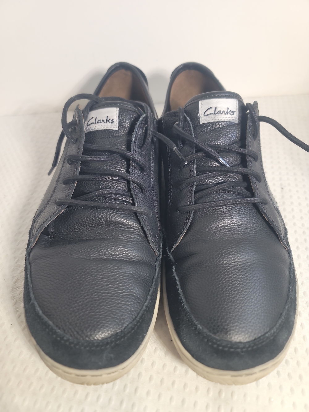 Clarks Men's Dark Blue Leather Lace-Up Casual Loafers
